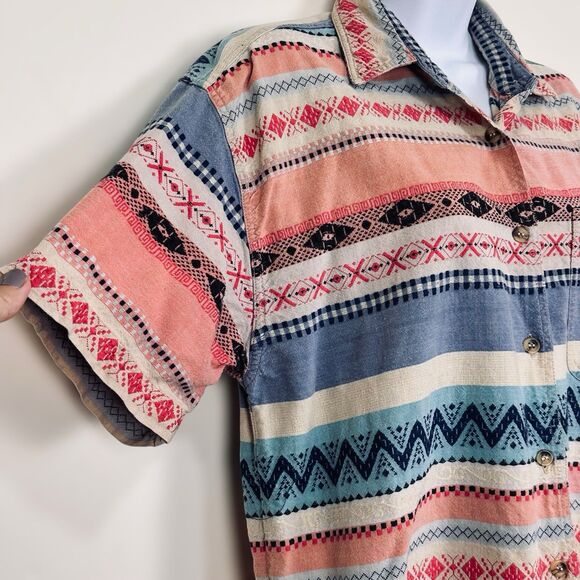 VINTAGE Kikomo Button Up Shirt Womens M Aztec Southwestern Western - Picture 4 of 9